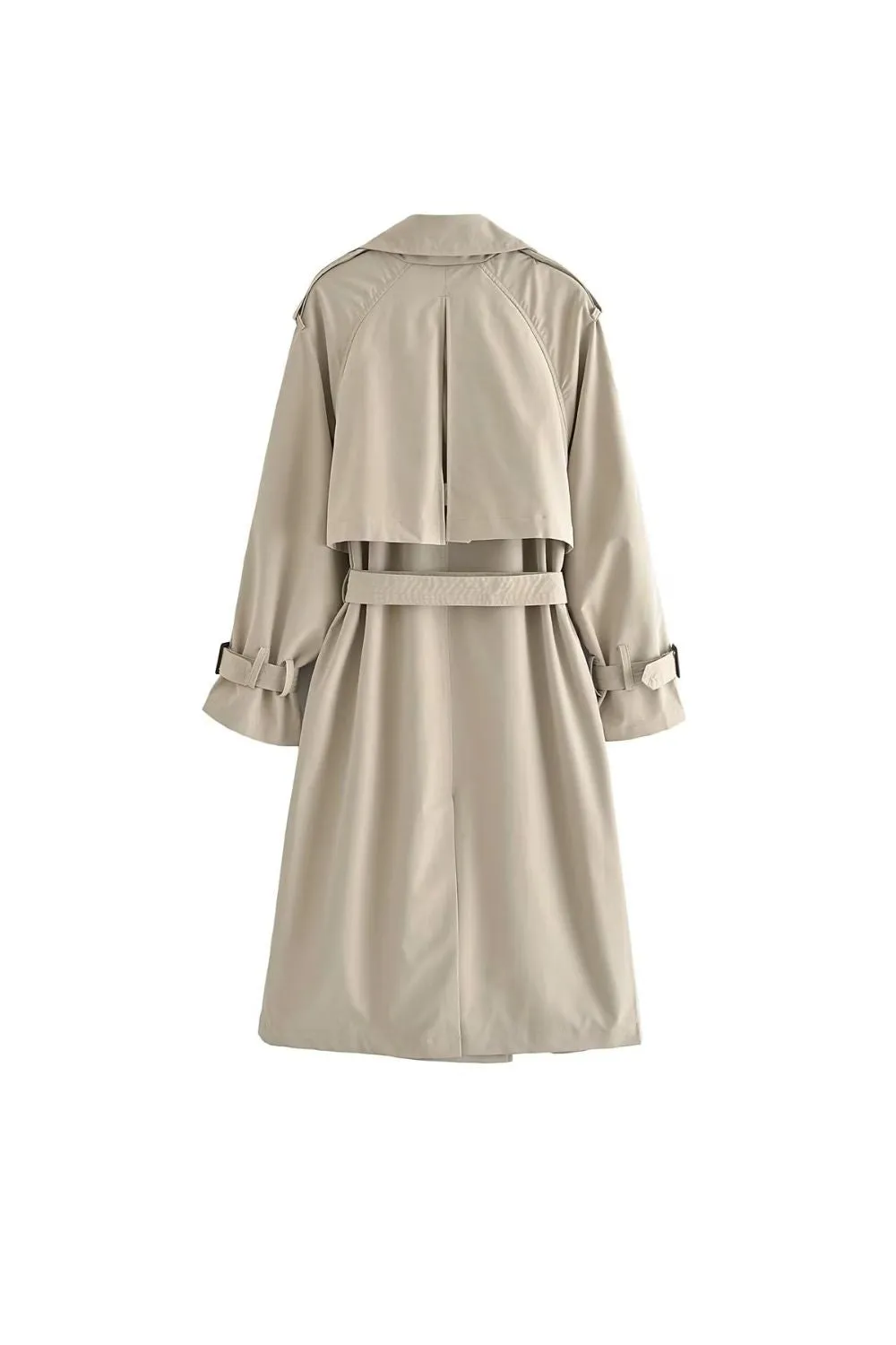 ‘ Aaron’ Belt-Accented Relaxed Mid-Length Trench Coat