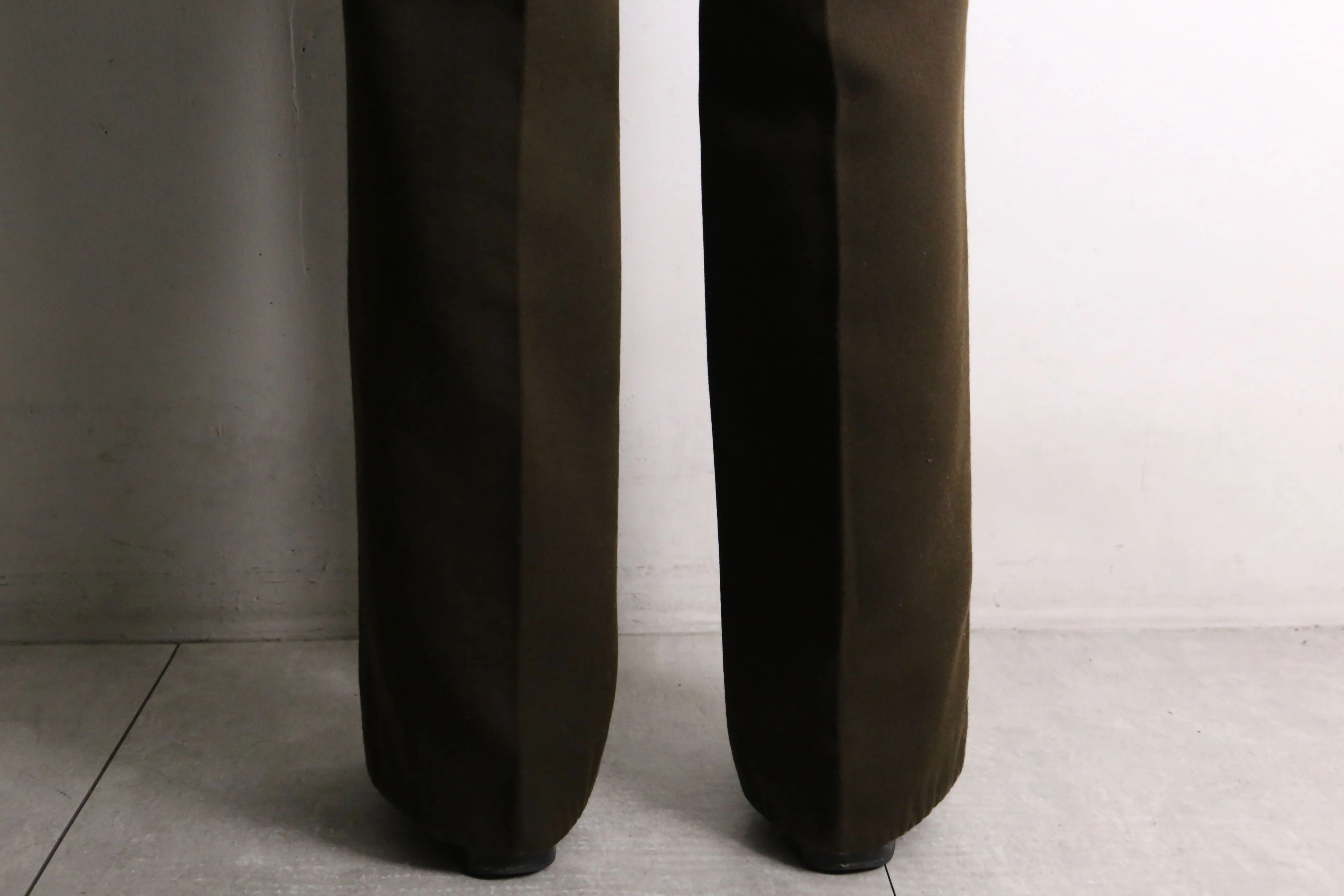 70's brown poly semi flare pants