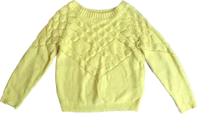 70s Yellow Scallop Knit Sweater    S    AS IS