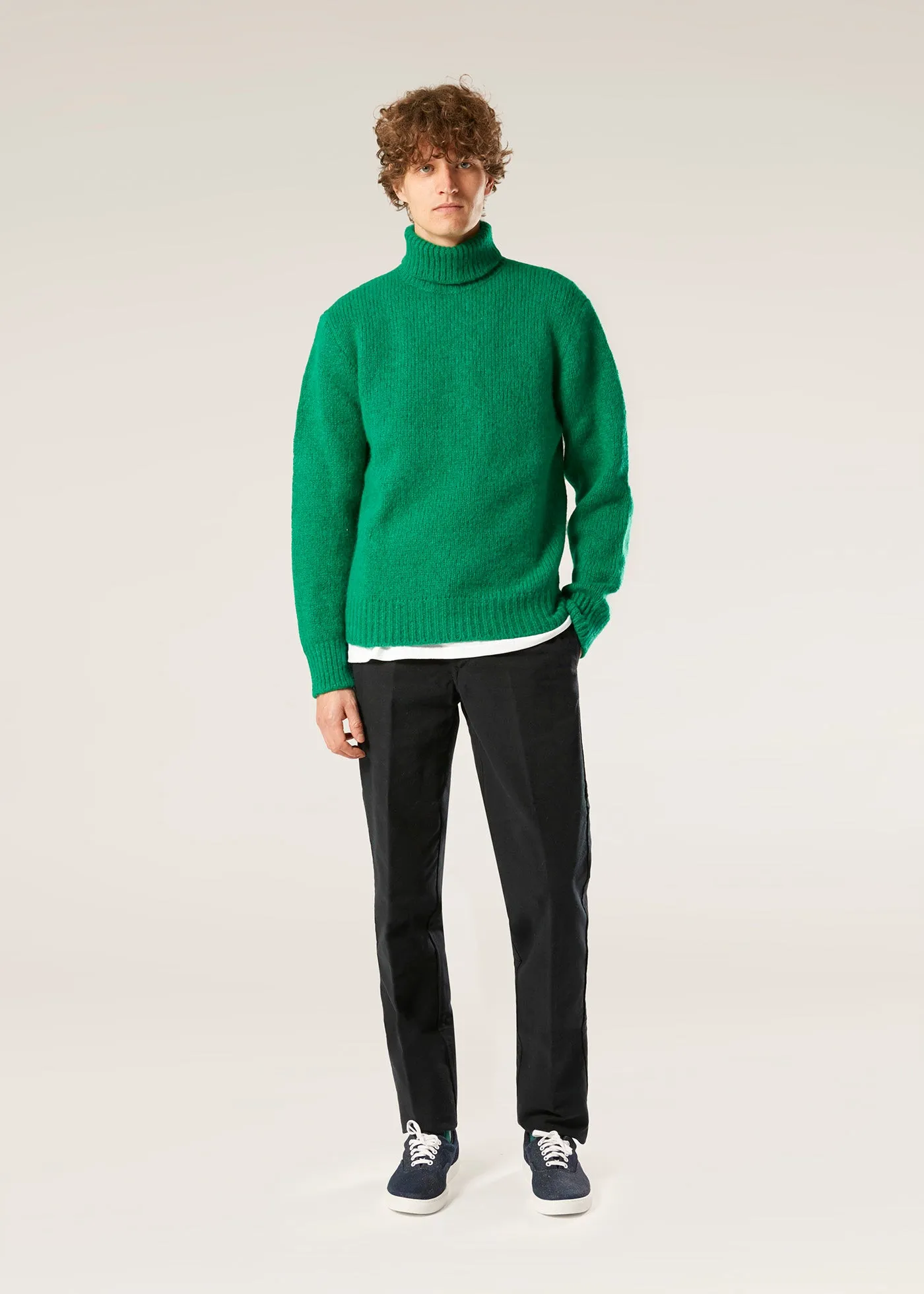 AAMINTORE GREEN WOOL TURTLENECK