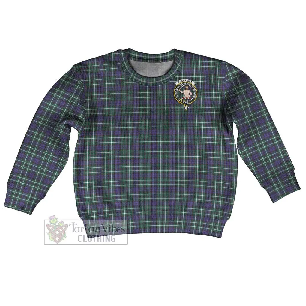 Allardice Tartan Kid Ugly Sweater with Family Crest