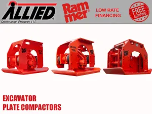 ALLIED vibratory compactors for mini excavators (19000-40000 lbs machines)