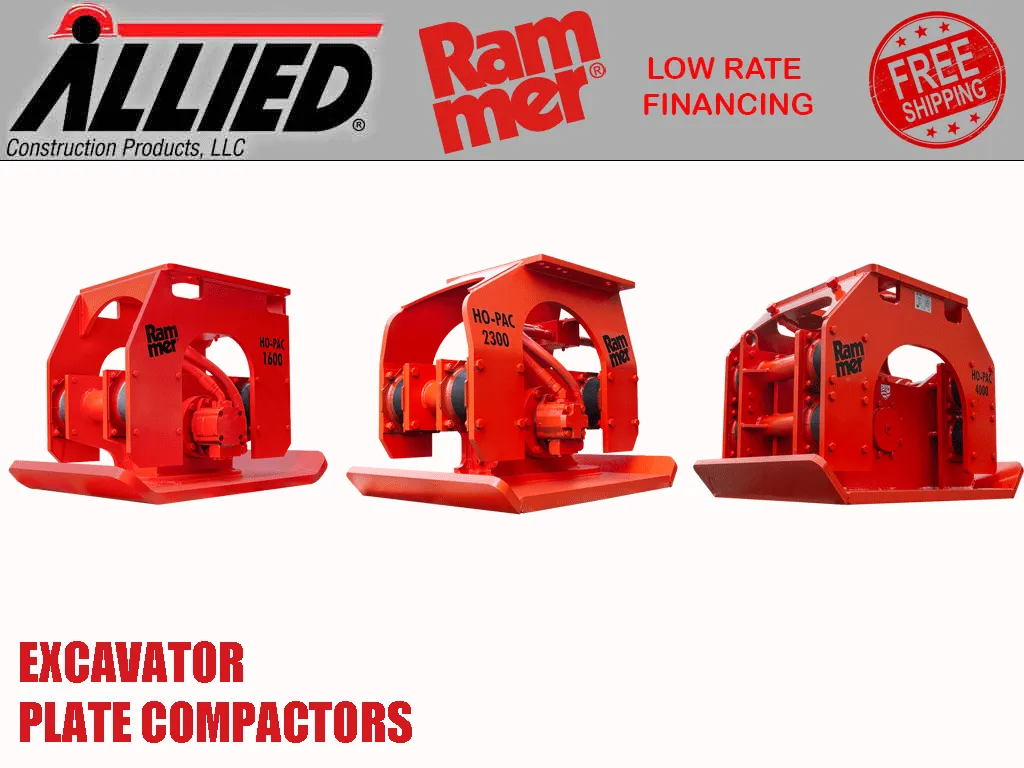 ALLIED vibratory compactors for mini excavators (19000-40000 lbs machines)