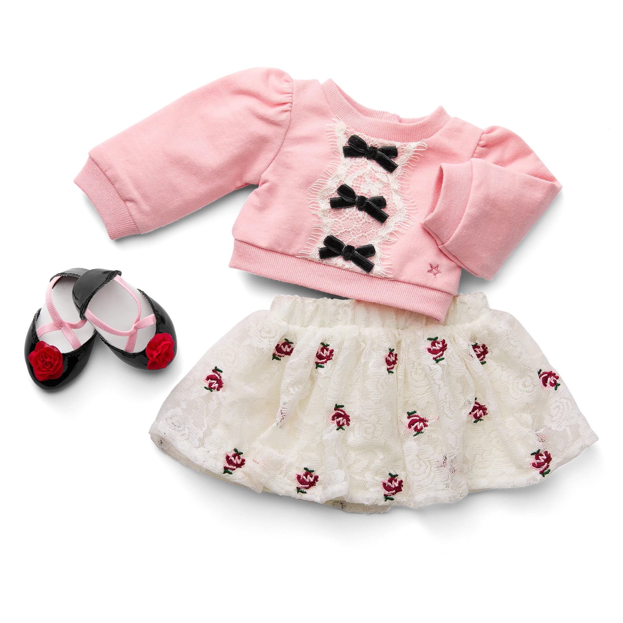 American Girl® x Janie and Jack Holiday Rose Skirt & Top Outfit for 18-inch Dolls