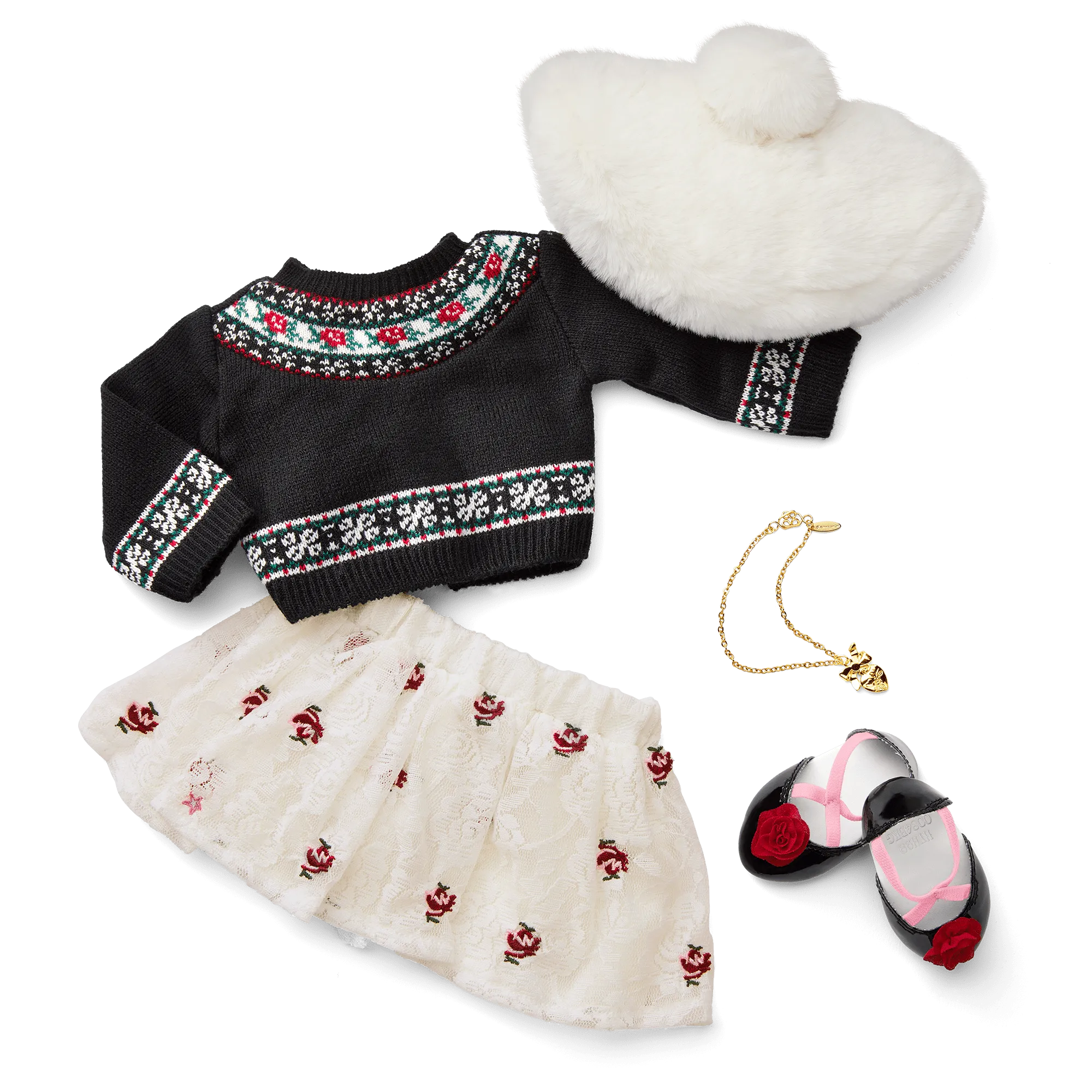 American Girl® x Janie and Jack Rose Fair Isle Sweater & Skirt Outfit for 18-inch Dolls