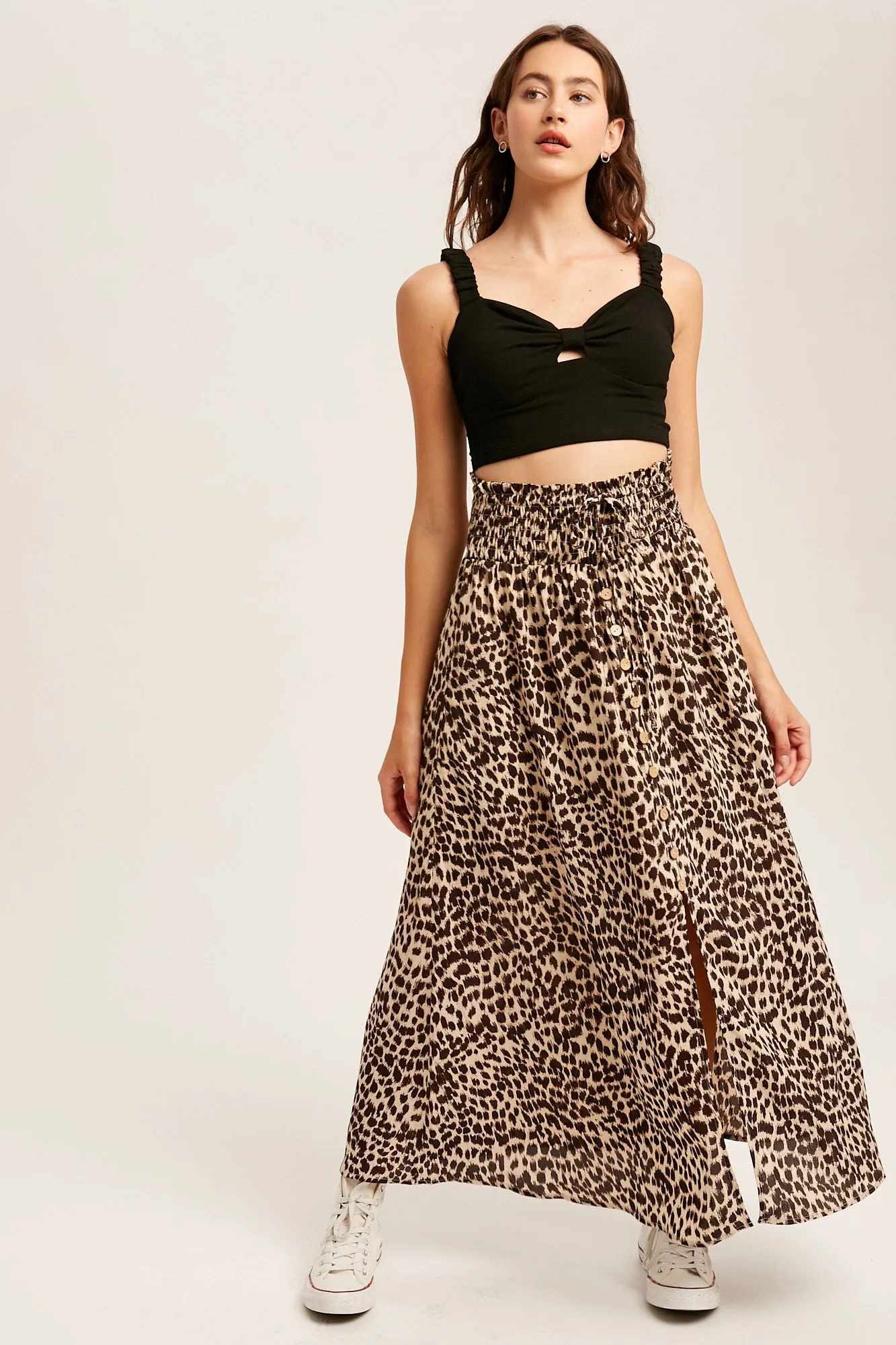 ANIMAL PRINT MAXI SKIRT