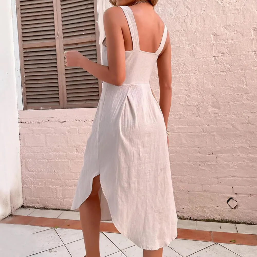 Apricot Linen Dress