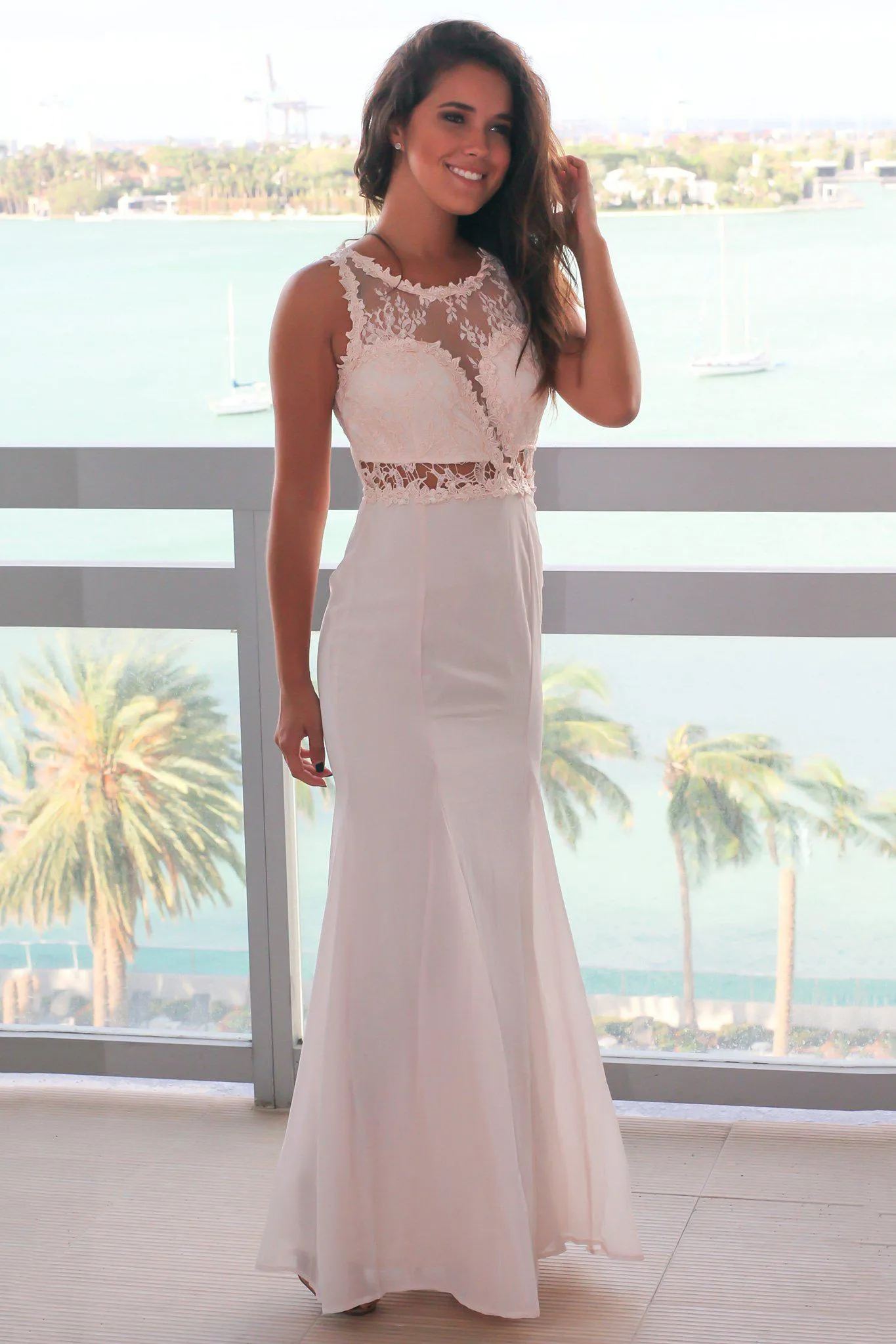 Ash Rose Maxi Dress with Lace Top