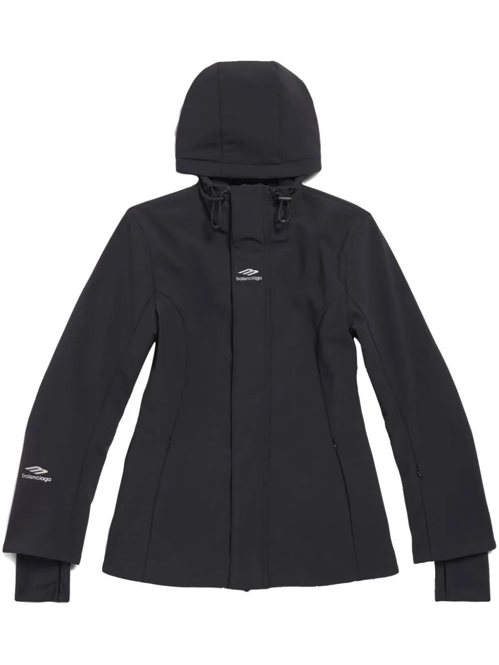 BALENCIAGA Women's Black Hourglass Parka Jacket for SS24