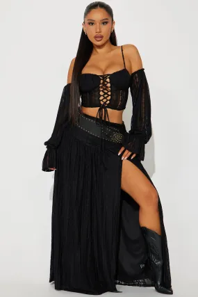 Bella Jean Lace Maxi Skirt Set - Black