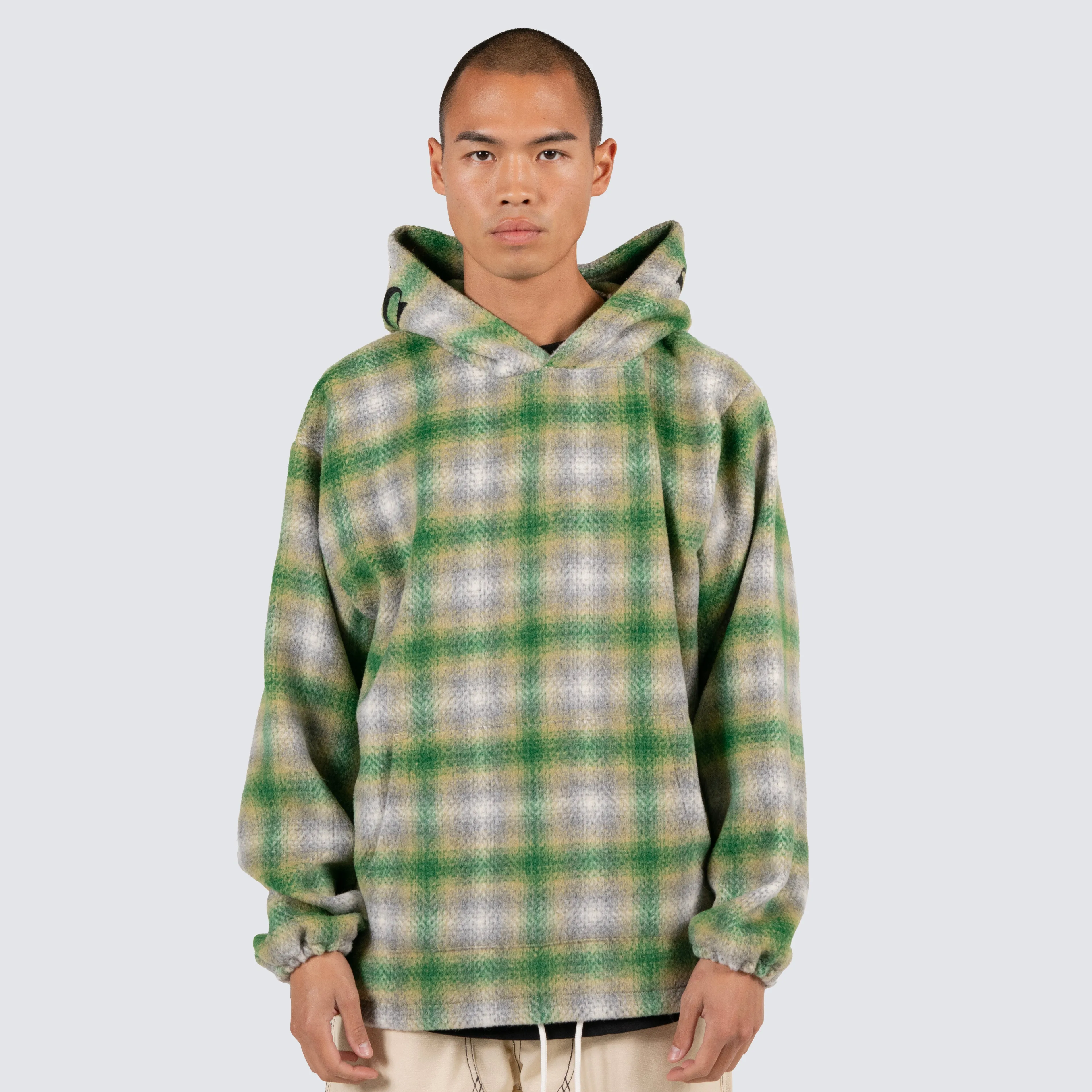 BEYOND PLAID WOVEN HOODIE