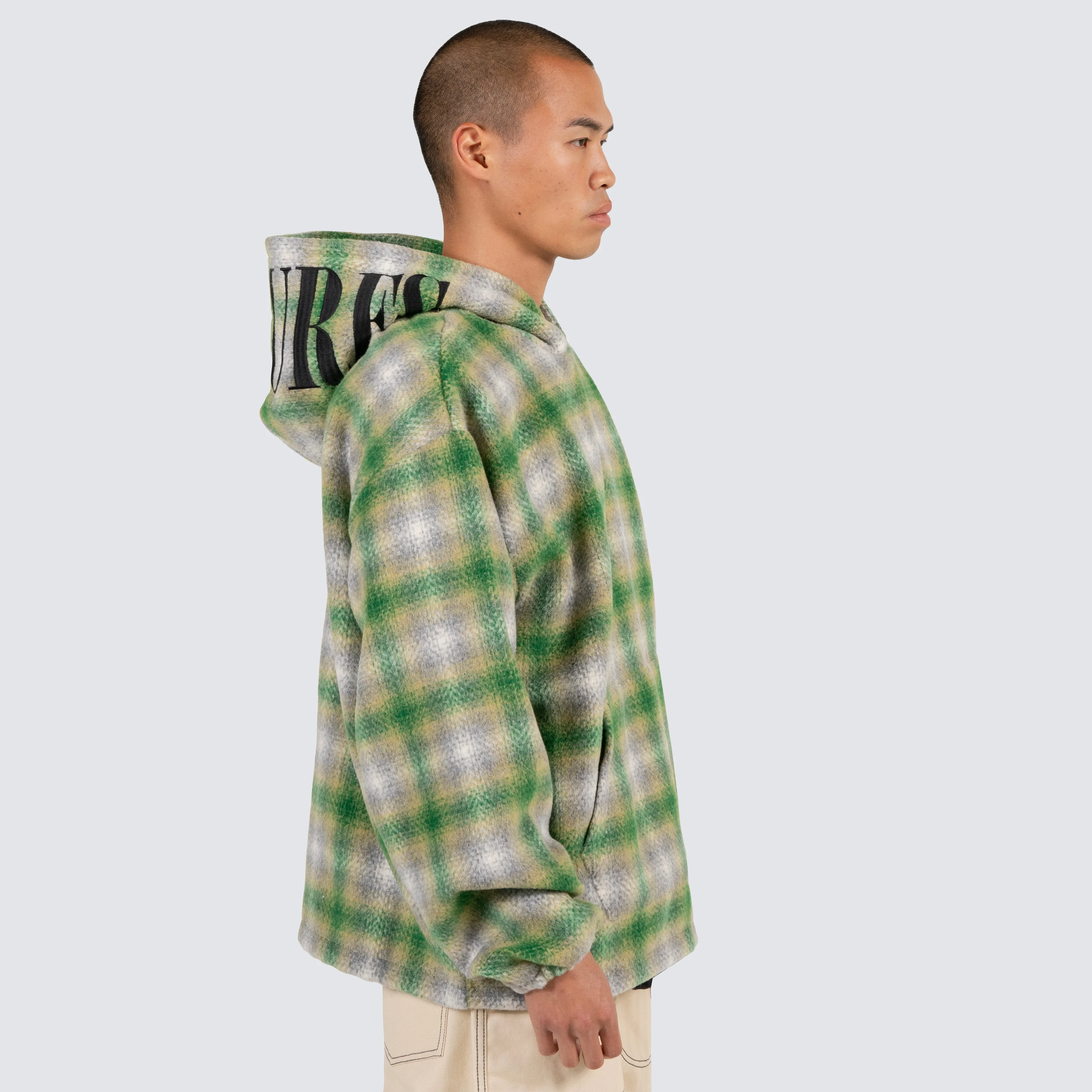 BEYOND PLAID WOVEN HOODIE