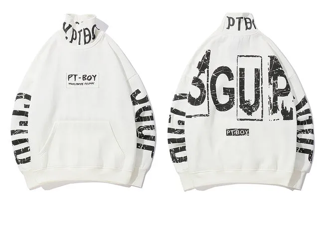 Big Letter Print Hip Hop Sweatshirts