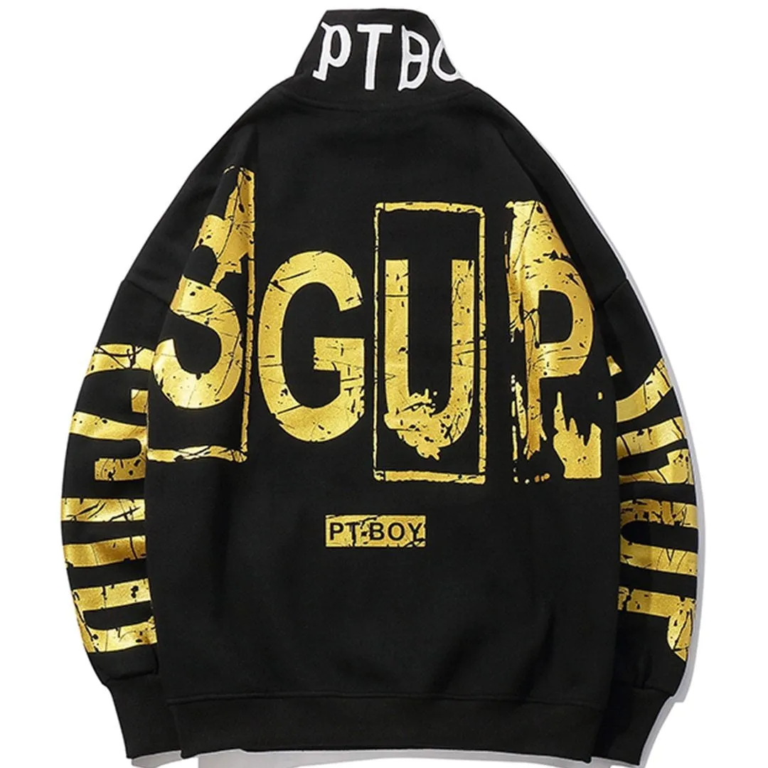 Big Letter Print Hip Hop Sweatshirts