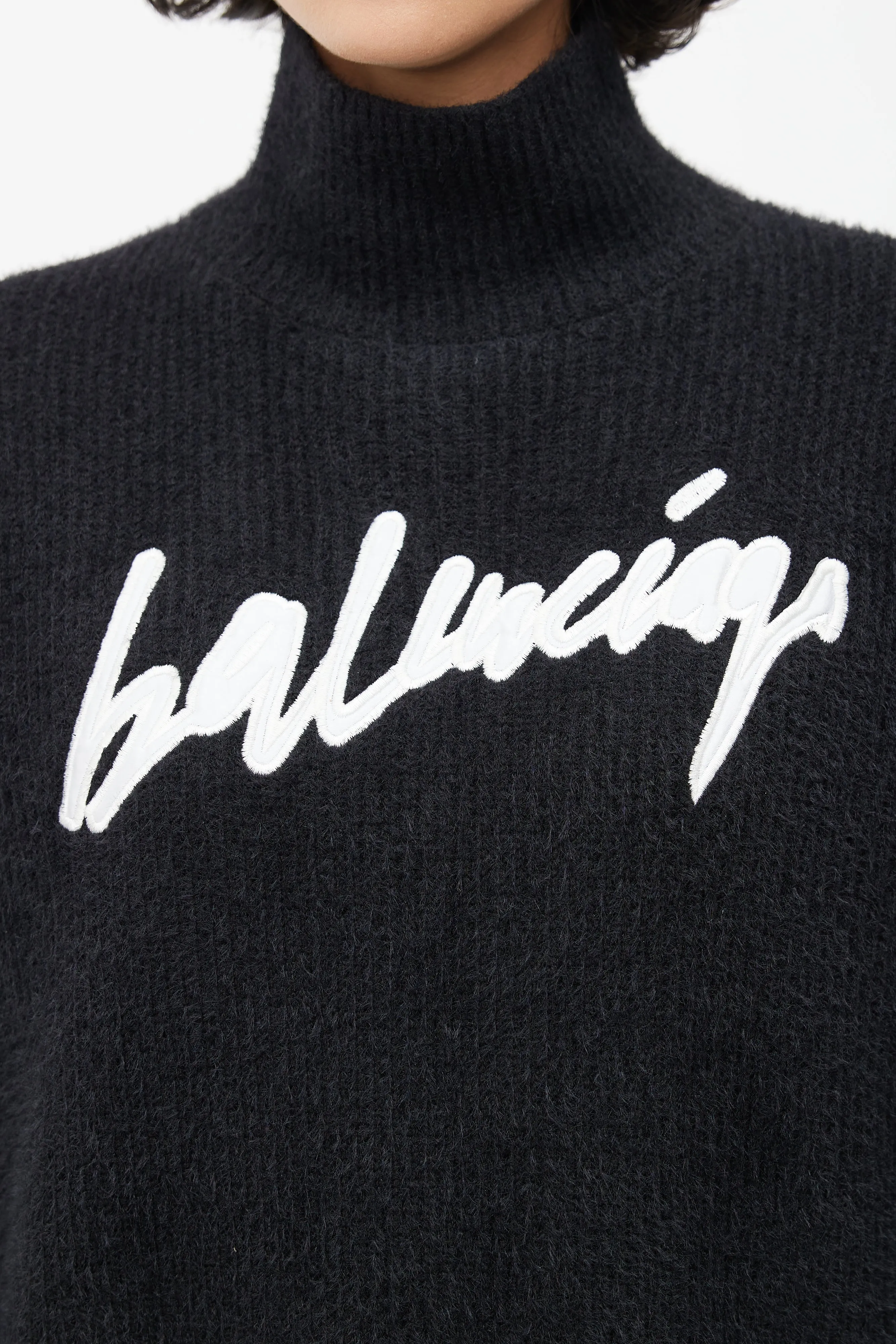 Black & White Scribble Logo Knit Sweater