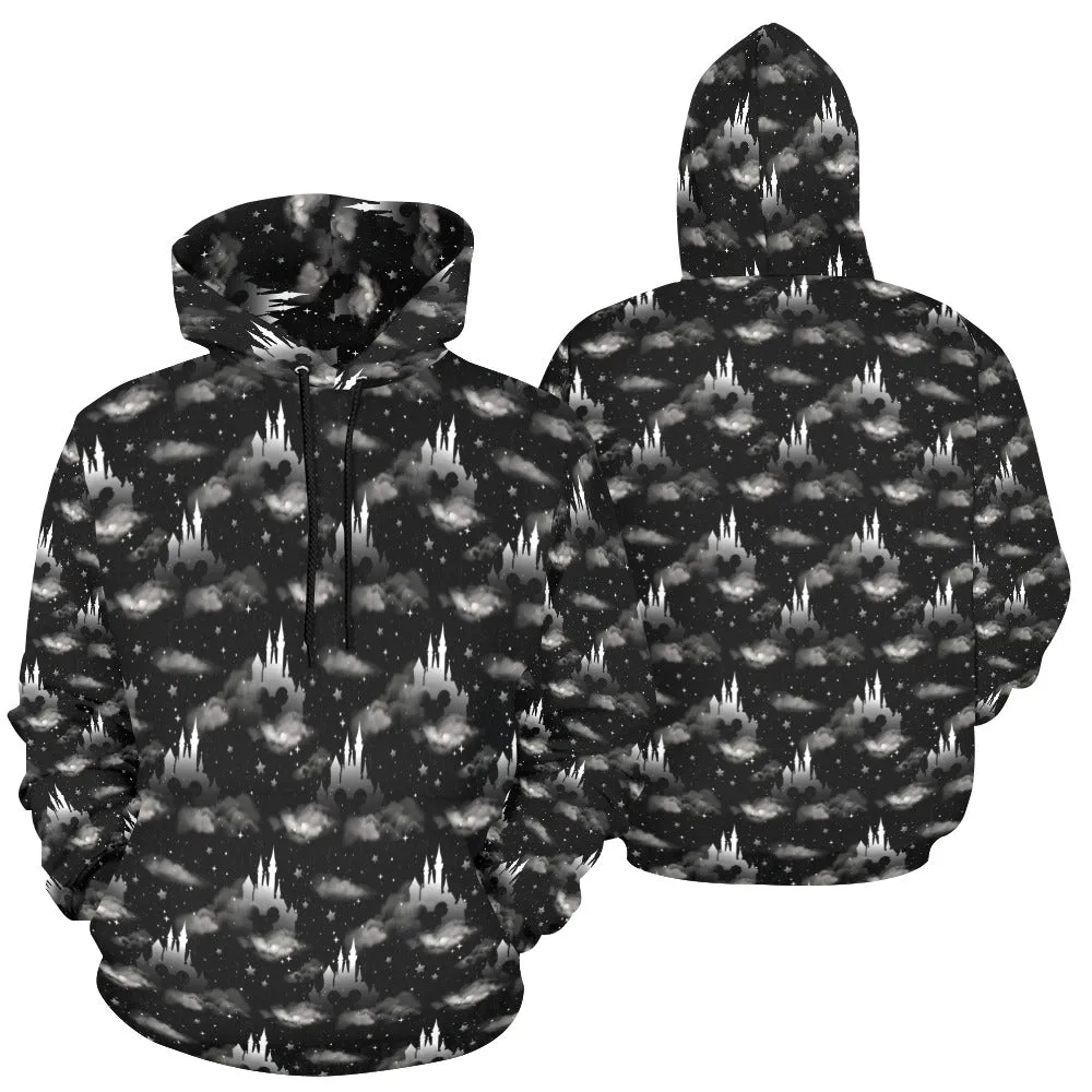 Black And White Castles Hoodie for Women