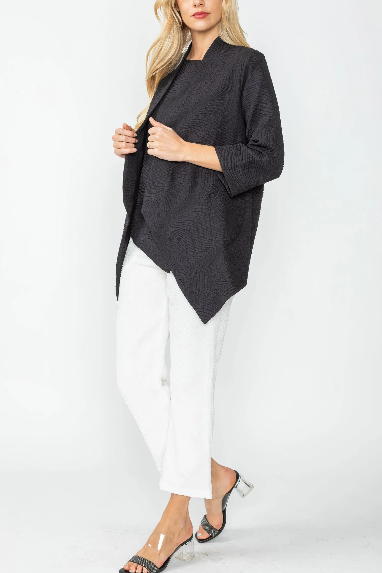 Black Crop Kimono Cardigan