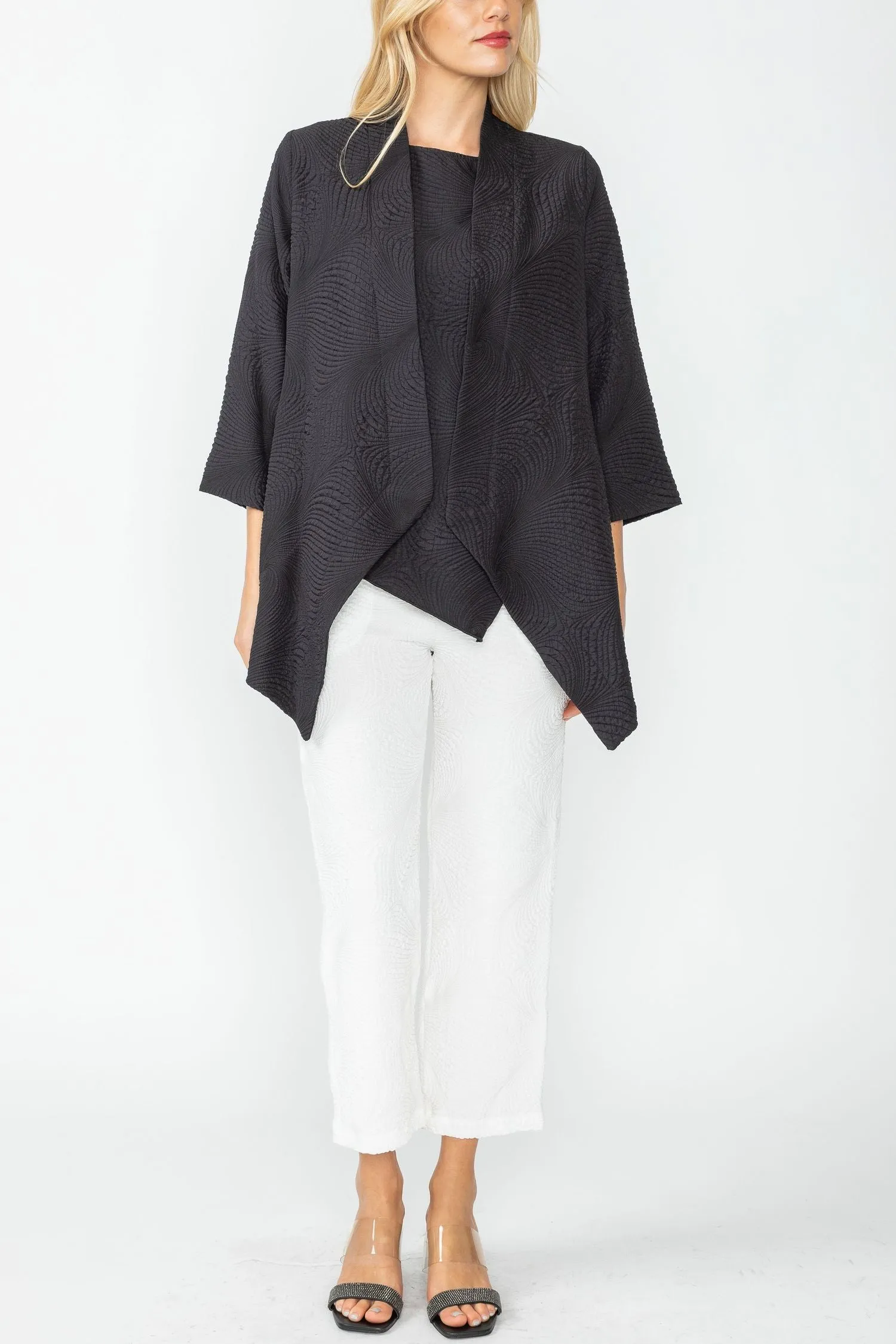 Black Crop Kimono Cardigan