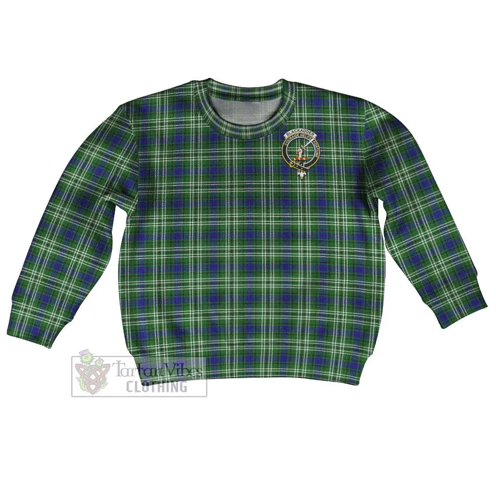 Blackadder Tartan Kid Ugly Sweater with Family Crest