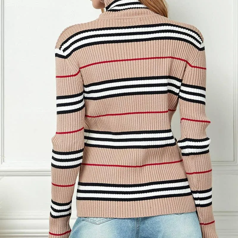 Blair Striped High Neck Sweater