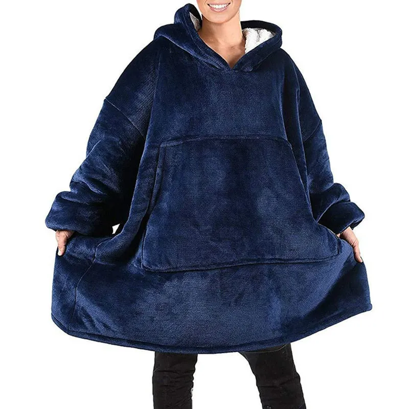 Blanket with Sleeves Women Oversized Hoodie Fleece Warm Hoodies Sweatshirts Giant TV Blanket Women Hoody Robe