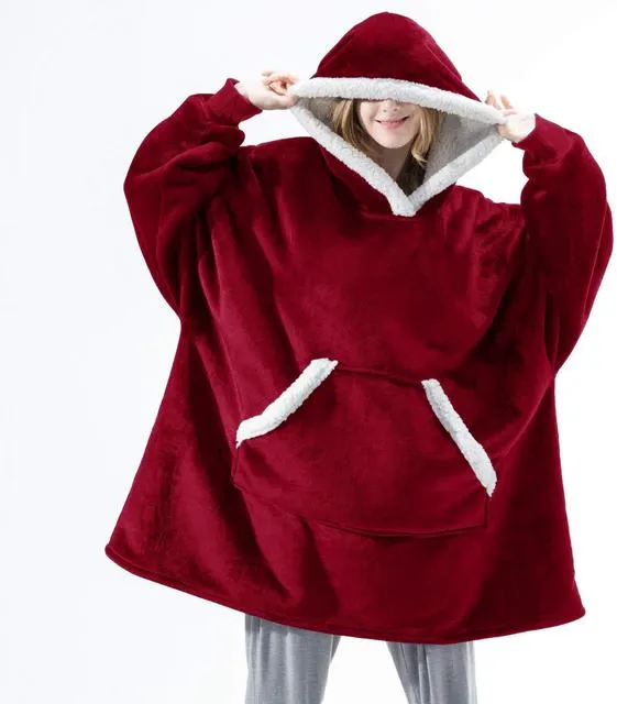 Blanket with Sleeves Women Oversized Hoodie Fleece Warm Hoodies Sweatshirts Giant TV Blanket Women Hoody Robe