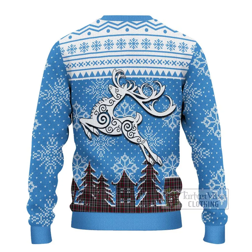 Borthwick Clan Christmas Ugly Sweater with Tartan and Celtic Reindeer Style