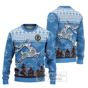 Borthwick Clan Christmas Ugly Sweater with Tartan and Celtic Reindeer Style