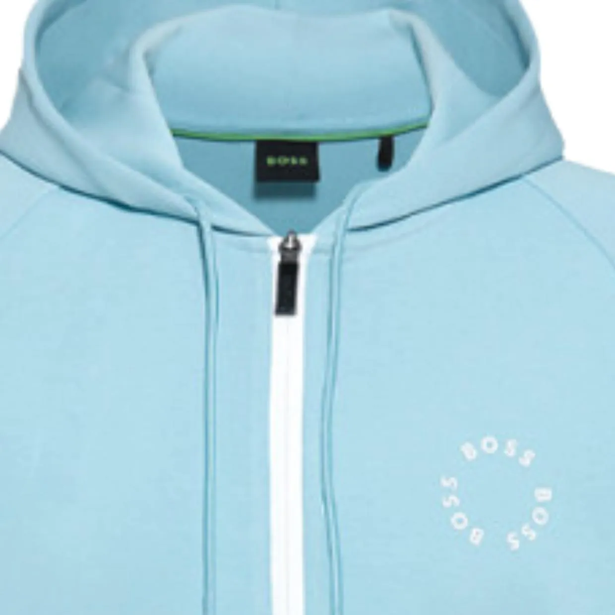 BOSS Saggy Circular Logo Light Blue Hoodie