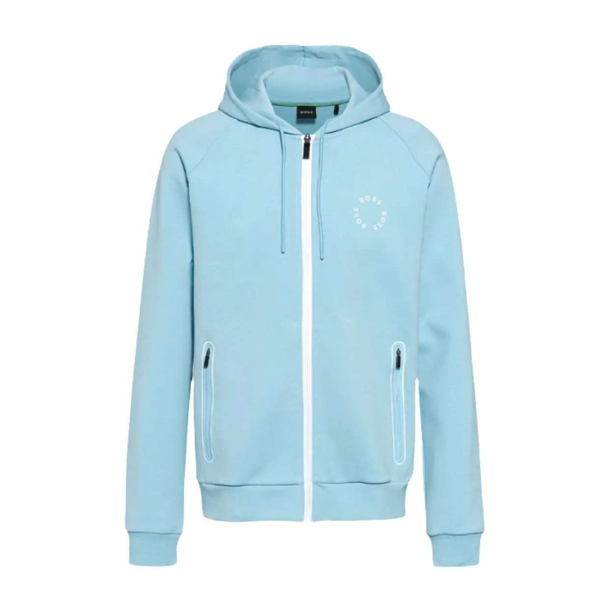 BOSS Saggy Circular Logo Light Blue Hoodie