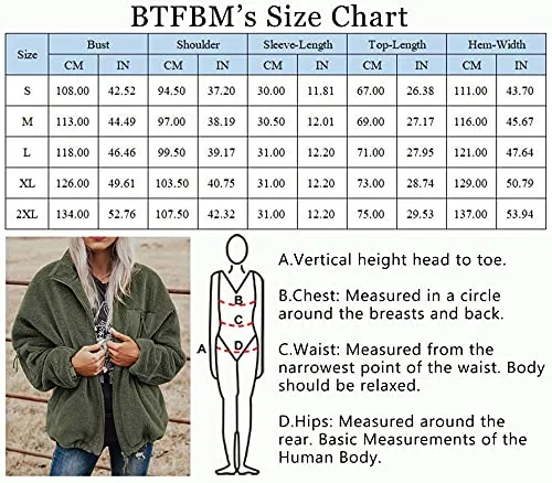 BTFBM Women Long Sleeve Full Zip Jackets Casual Solid Color Loose Fleece Short Teddy Coats Jacket Outerwear With Pockets(Solid Green, Large)