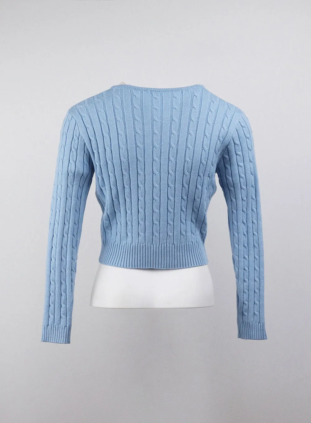 Cable Knit Buttoned Crop Cardigan OJ416