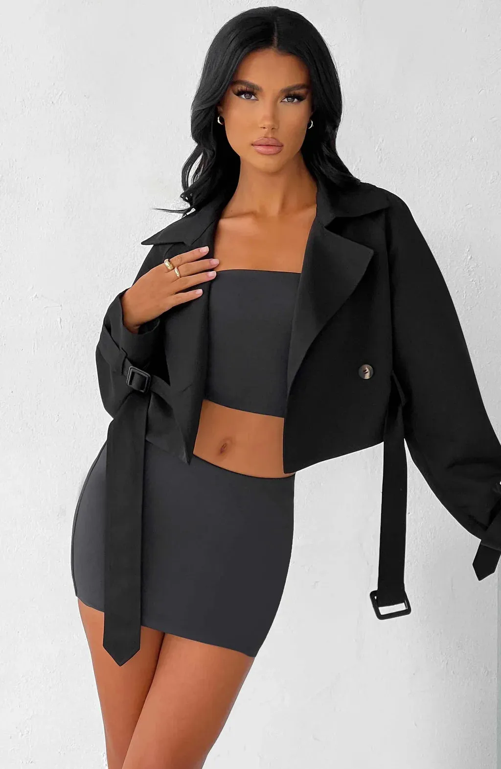 CALISTA CROPPED TRENCH COAT