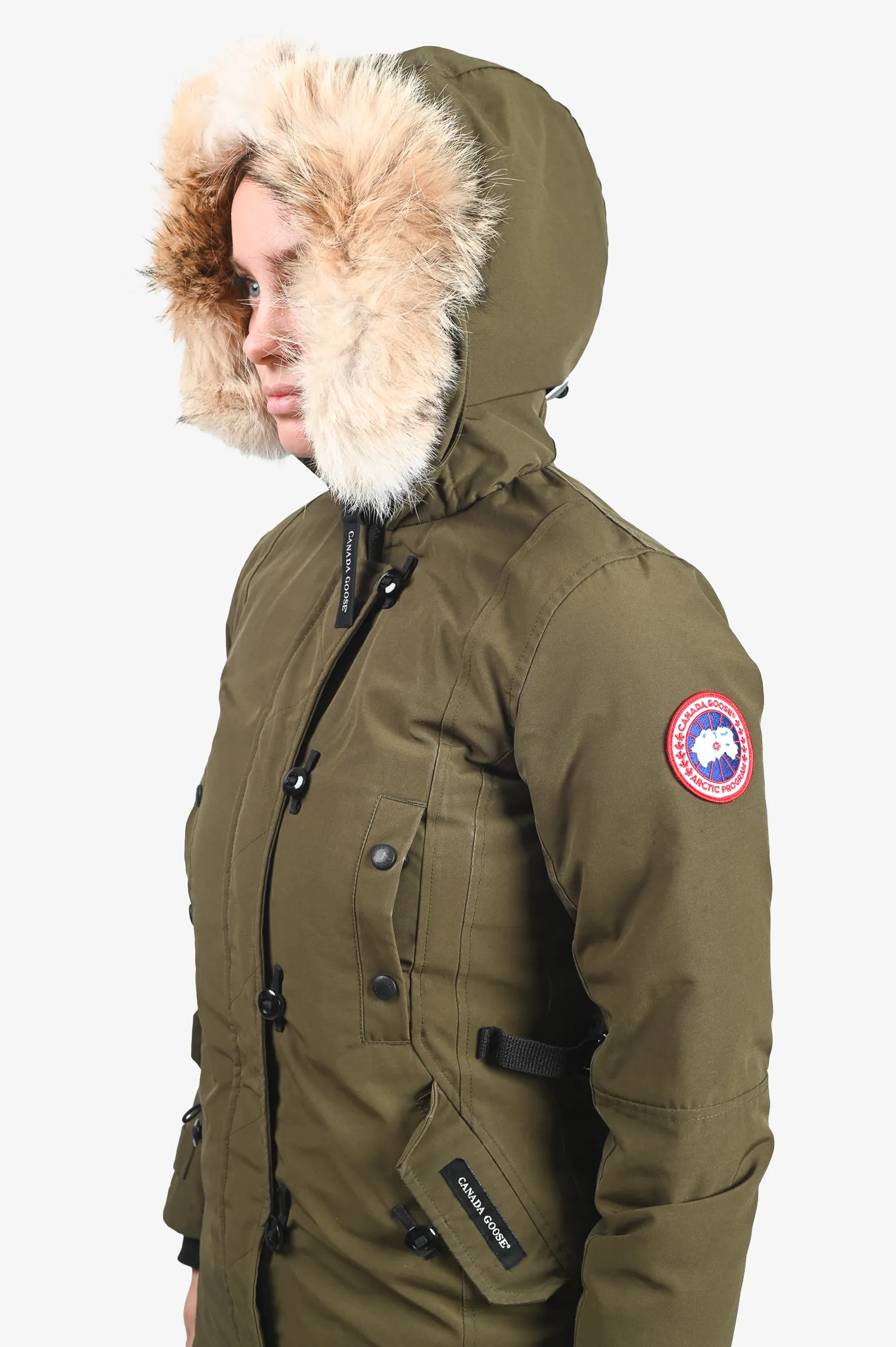 Canada Goose Army Green Down/Fur 'Kensington' Parka Size XXS