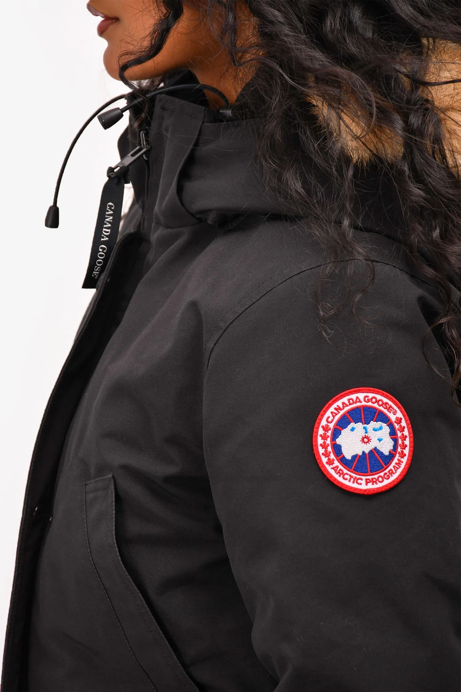 Canada Goose Black Down Trillium Fur Hood Parka Size XS