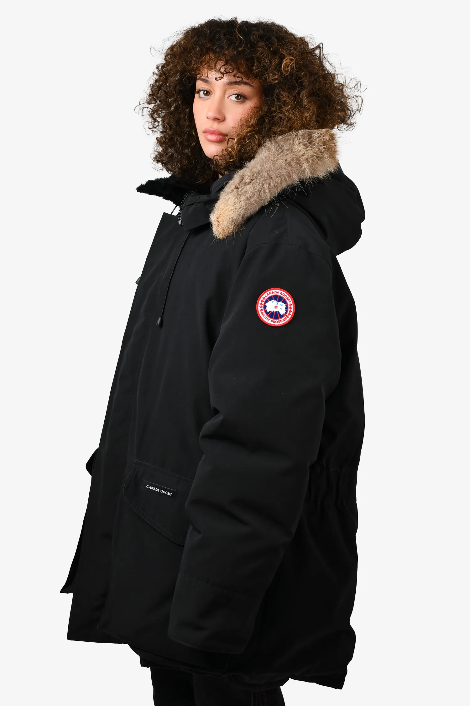 Canada Goose Black Langford Parka Down Jacket with Fur Trim Size XL Mens