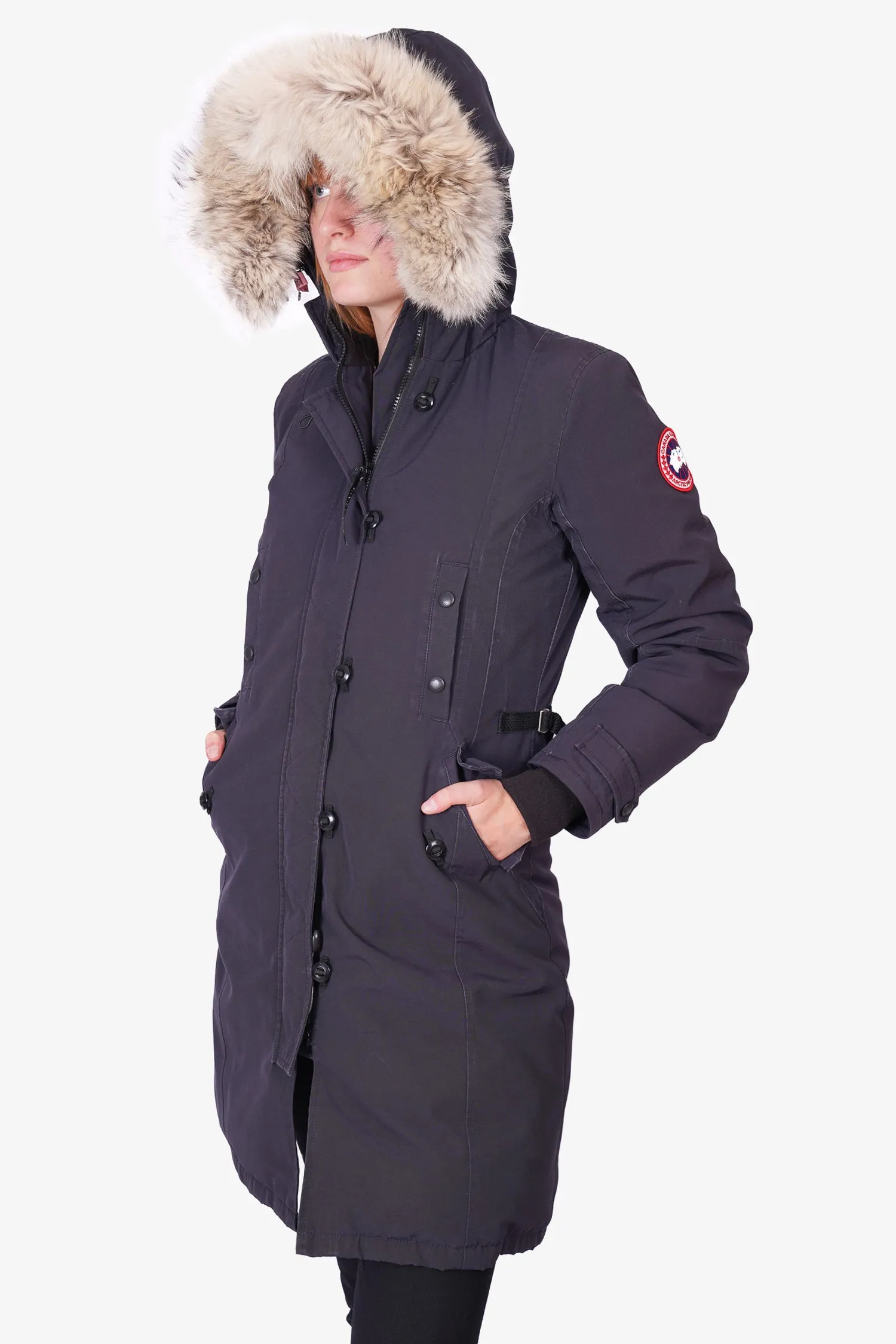 Canada Goose Black Shelburne Parka w/ Fur Hood Size S