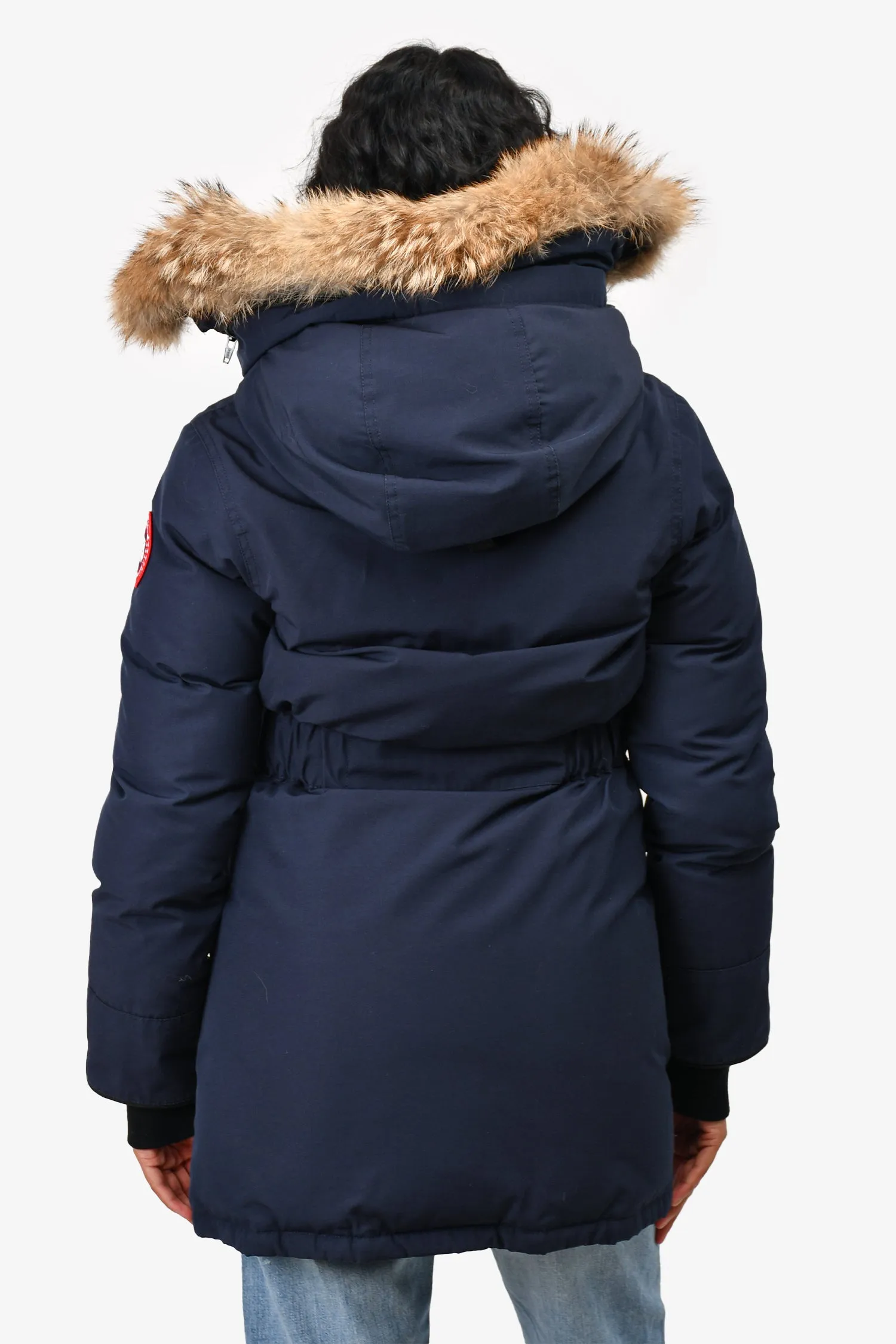 Canada Goose Navy Blue Trillium Parka with Fur Trimmed Hood Size XS