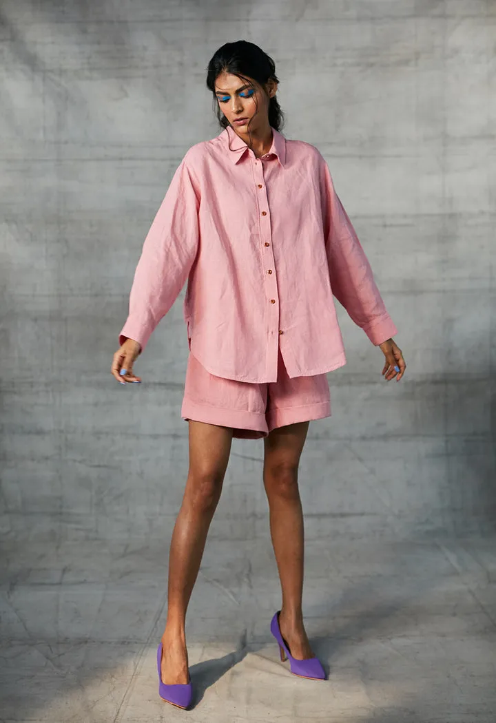 Candy Floss Linen Oversized Shirt