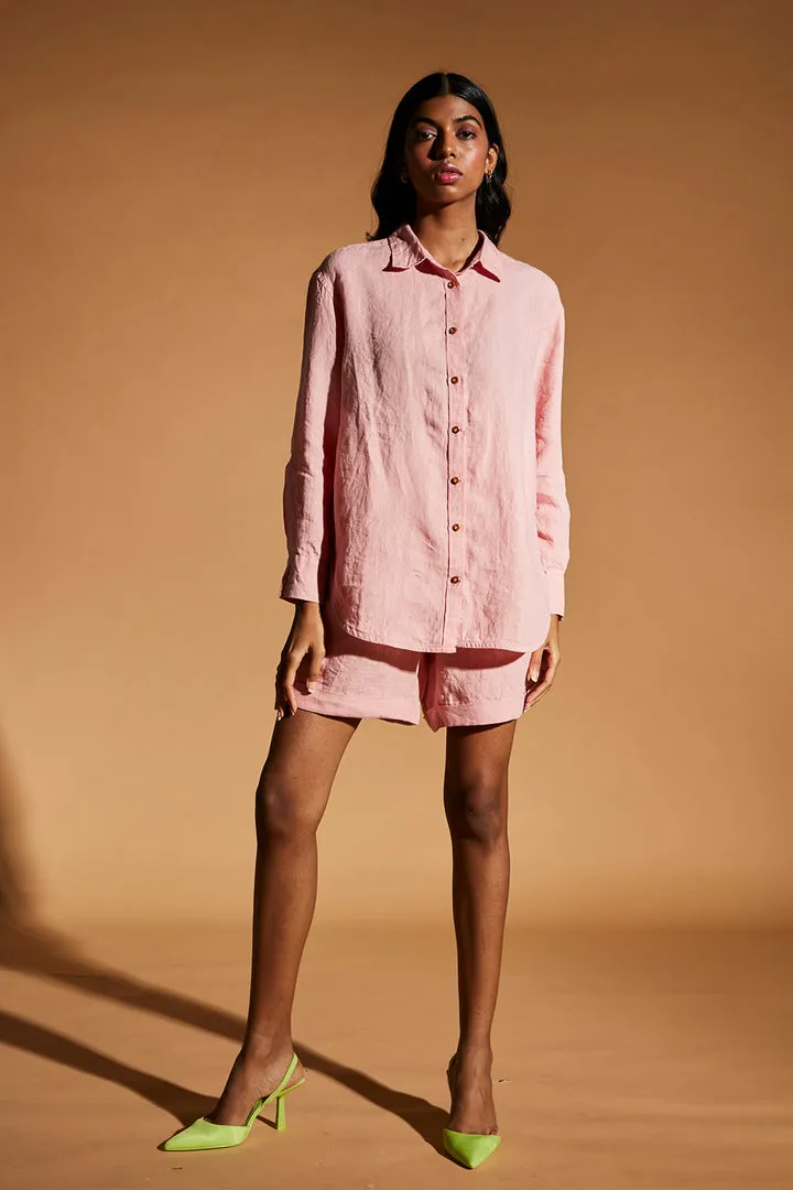 Candy Floss Linen Oversized Shirt