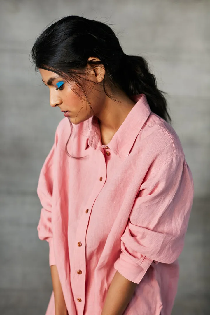 Candy Floss Linen Oversized Shirt