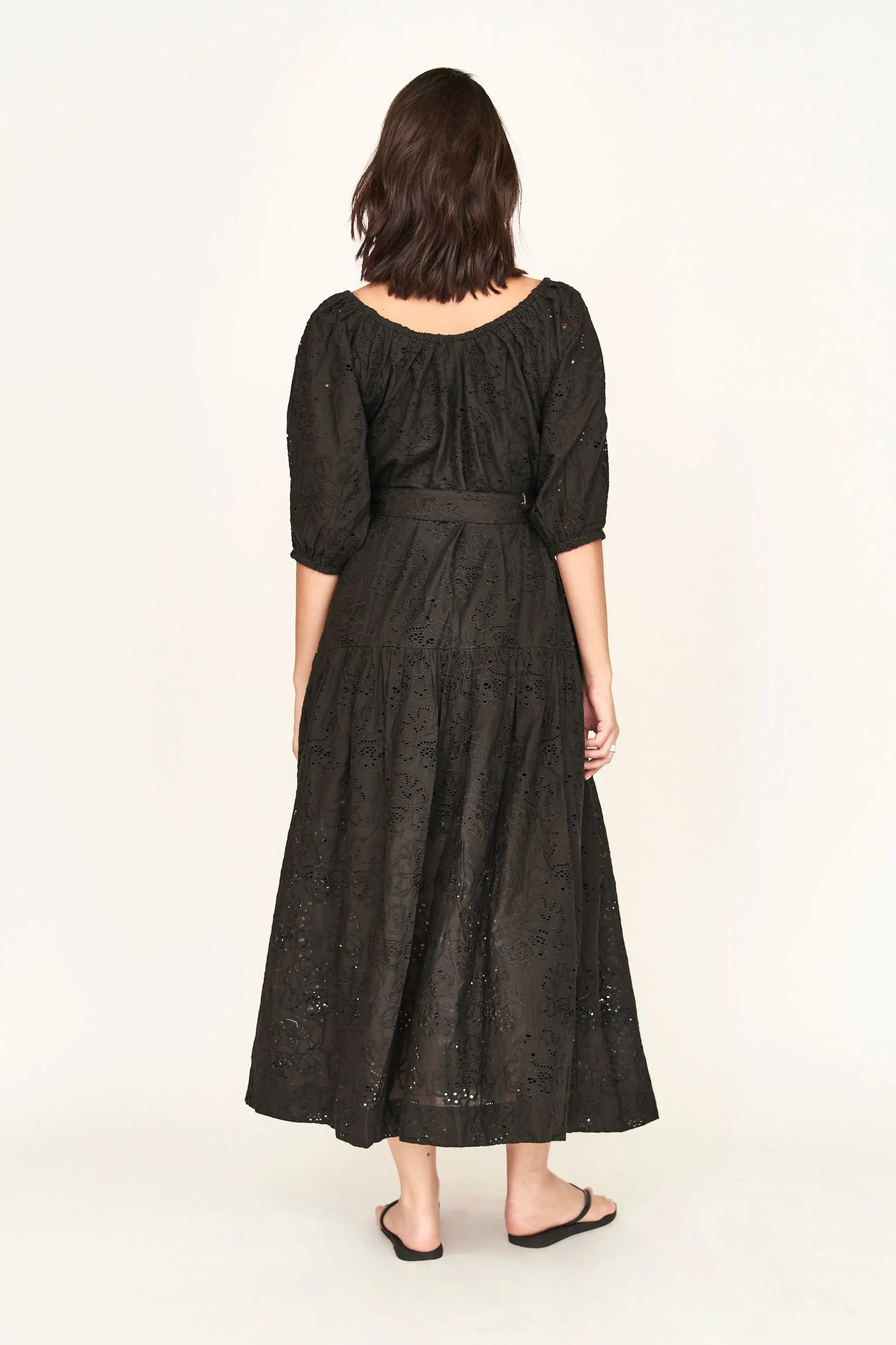 Capri Dress in Black Eyelet