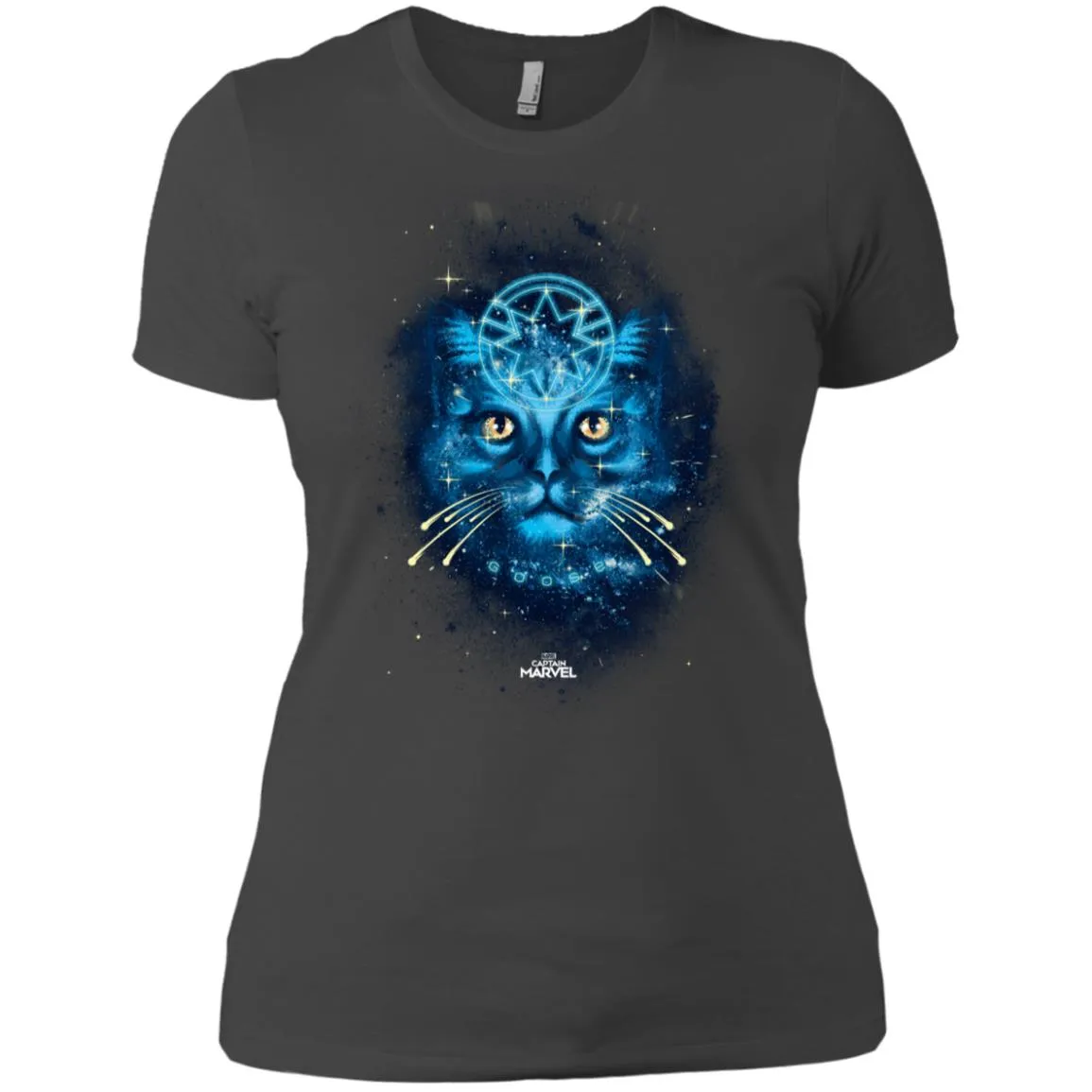 Captain Marvel Goose Blue Galaxy Portrait Women Cotton T-Shirt