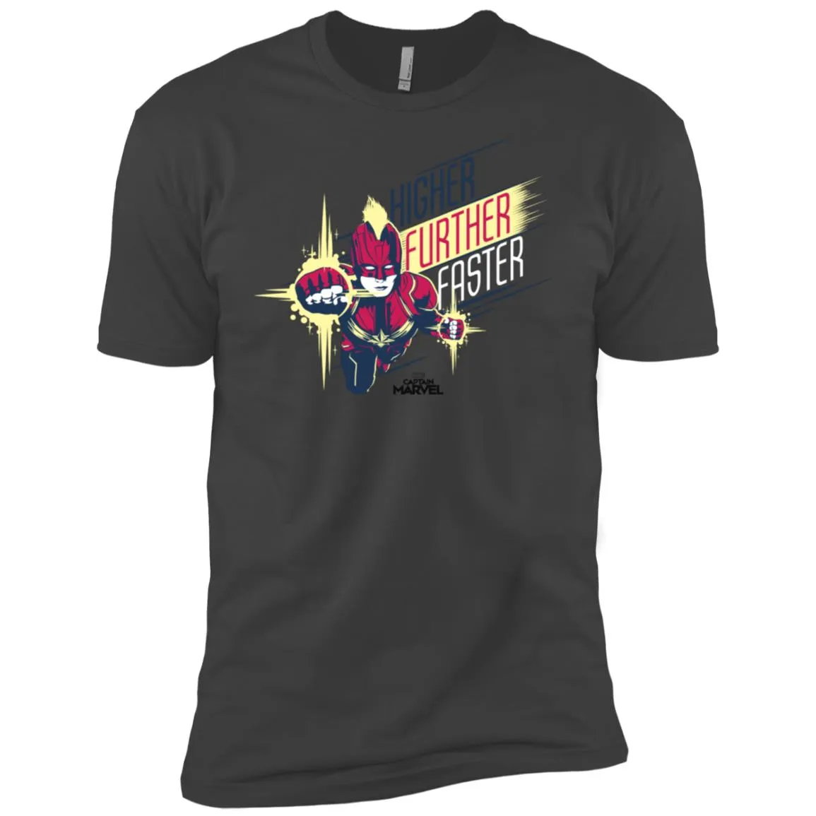 Captain Marvel Higher Further Faster Drawn Men Short Sleeve T-Shirt