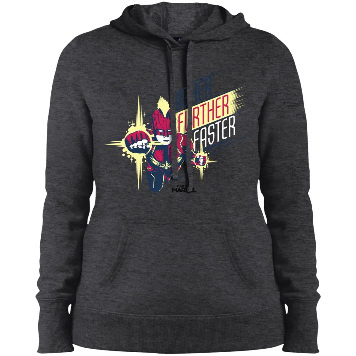 Captain Marvel Higher Further Faster Drawn Women Hooded Sweatshirt