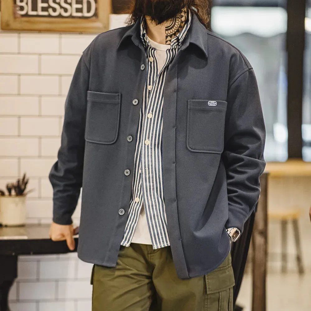 Casual Heavyweight Pocket Shirt Jackets - Loose Vintage Outerwear