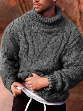 Casual Twist Turtleneck Sweater