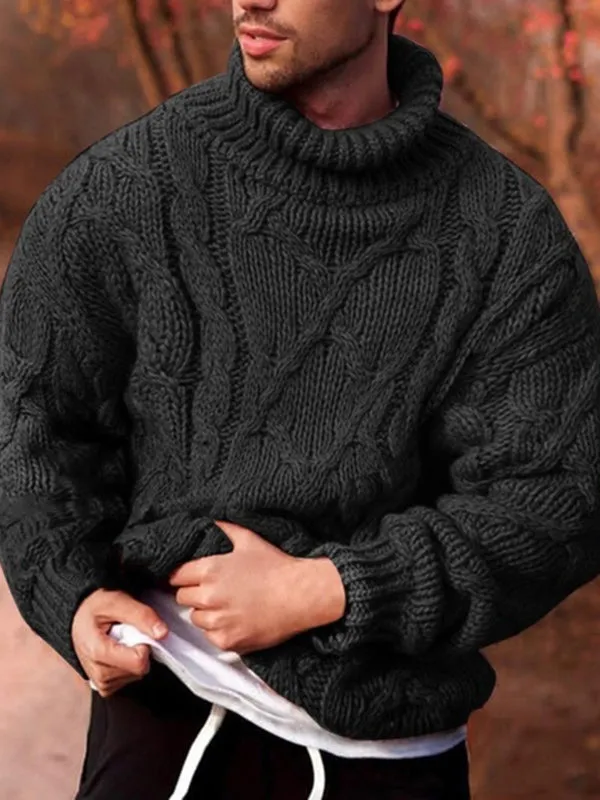 Casual Twist Turtleneck Sweater