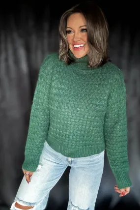 Chill In The Air Hunter Green Turtleneck Sweater