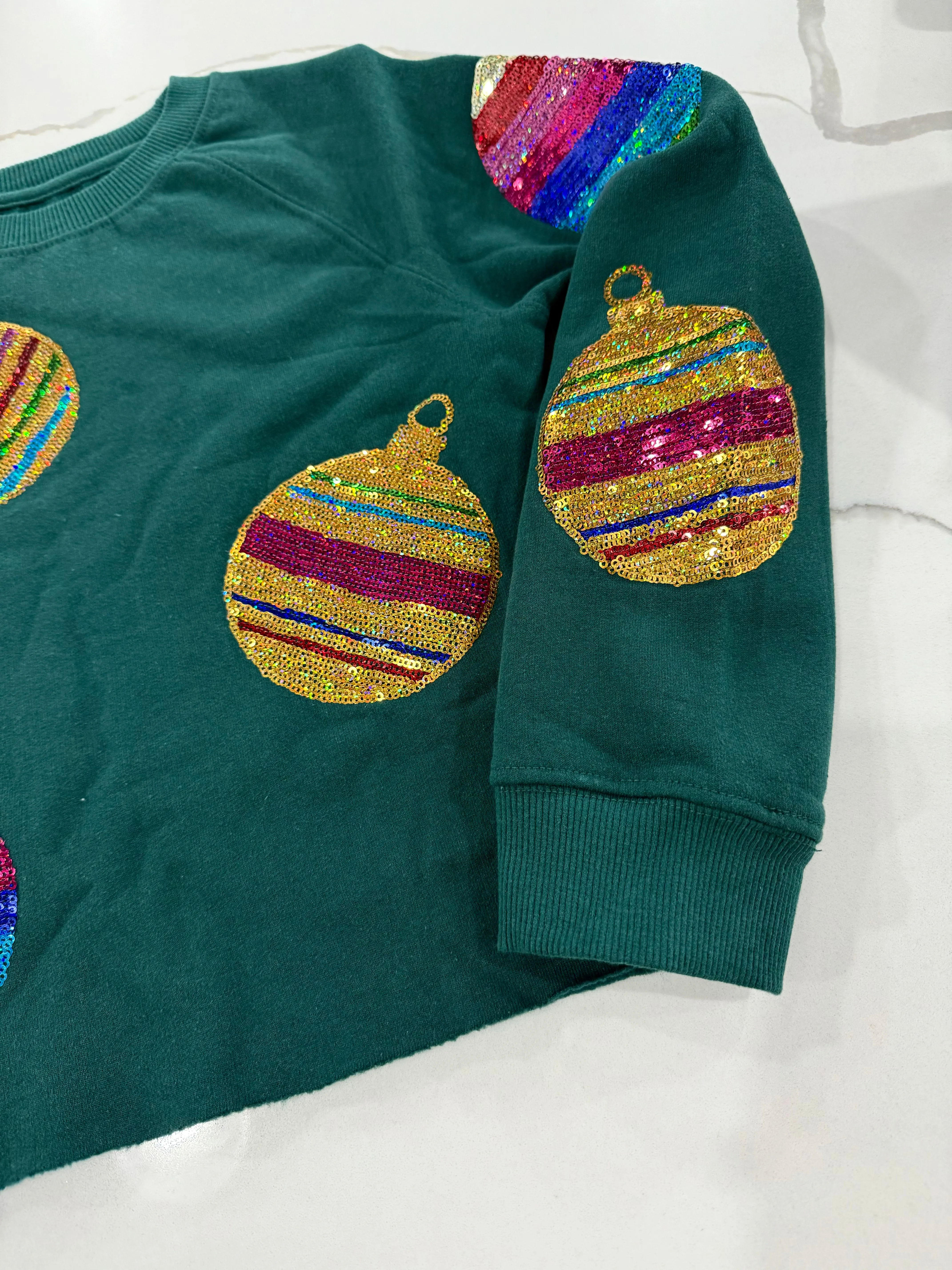 Christmas Ornament Crop Sweatshirt